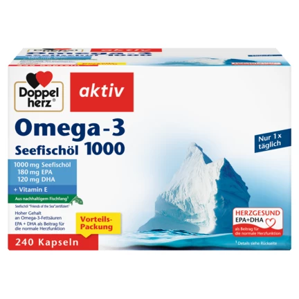 Doppelherz aktiv Omega-3 Seefischöl 1000 Frontansicht