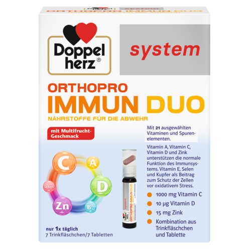 Abbildung der Produktverpackung Doppelherz system ORTHOPRO IMMUN DUO Frontansicht