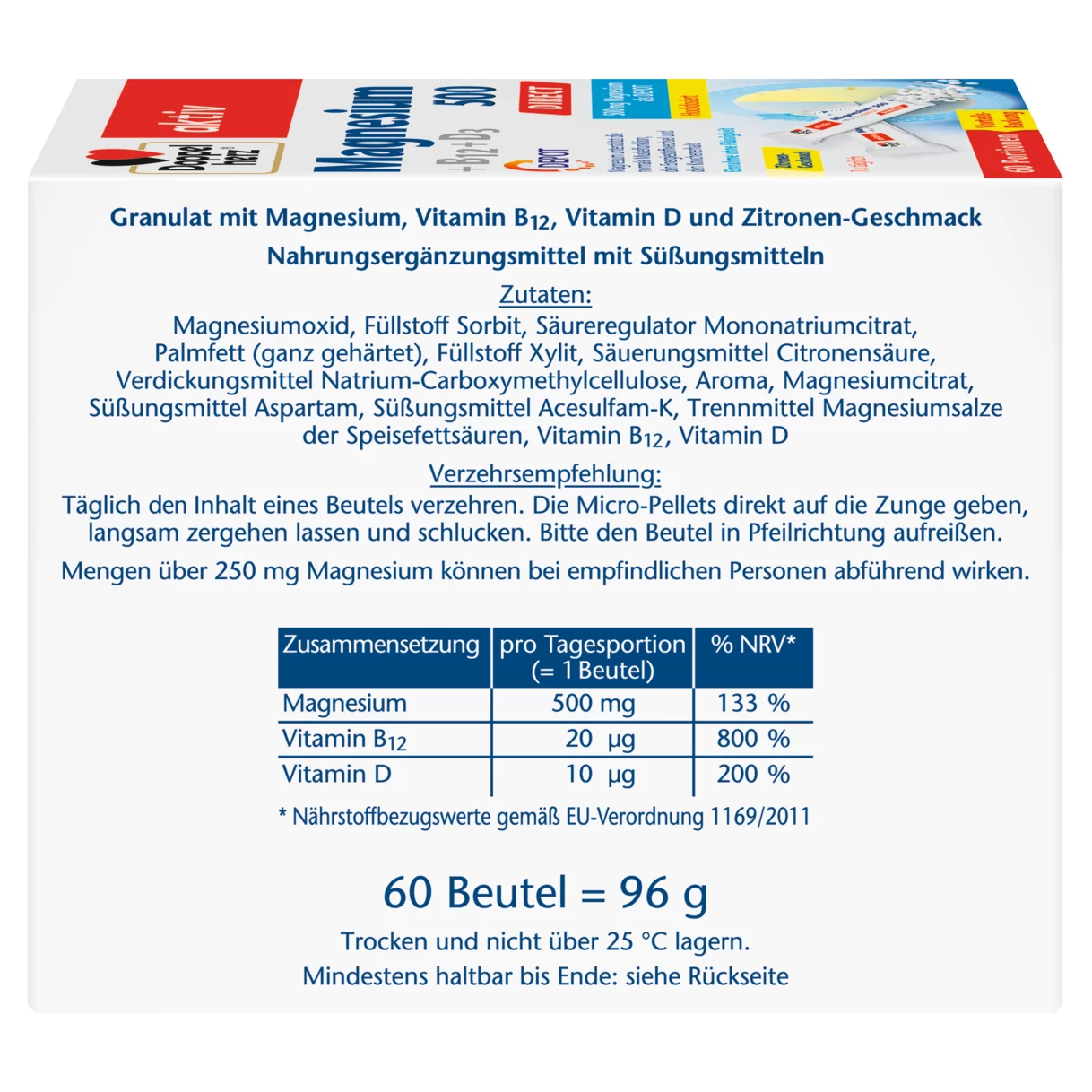 Doppelherz aktiv Magnesium 500 + B12 + D3 DIRECT DEPOT Seitenansicht links