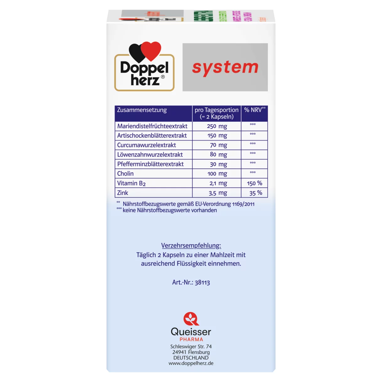 Doppelherz system LEBER EXTRA Seitenansicht links