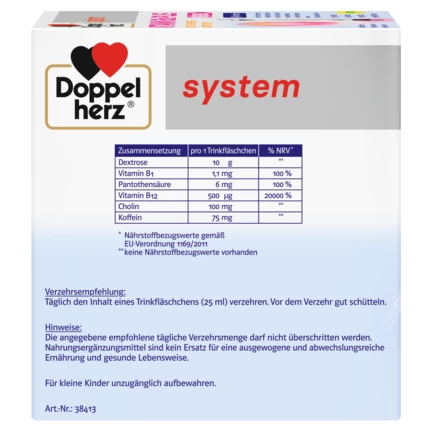 Doppelherz system VITAMIN B12 PLUS ENERGIE Seitenansicht links