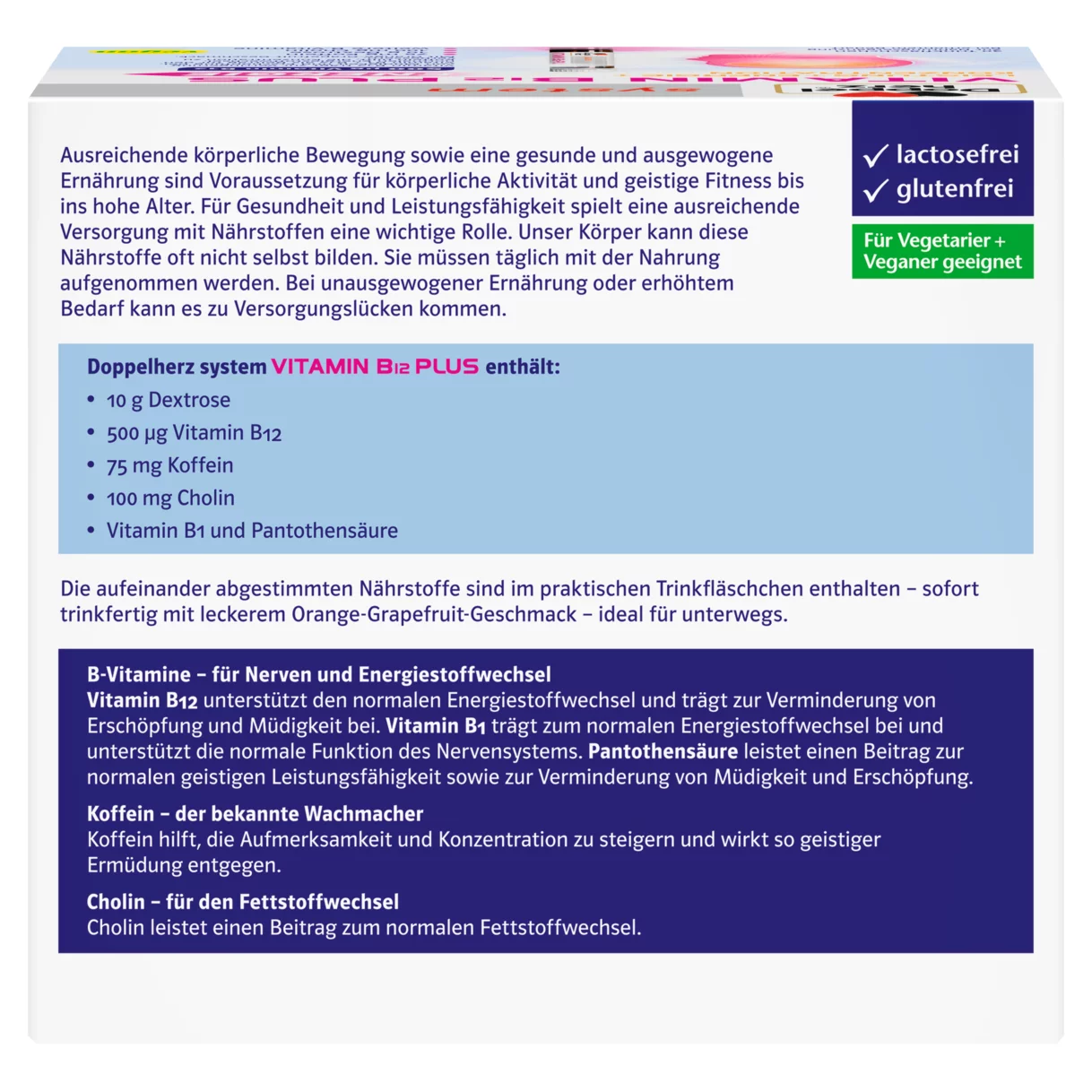 Doppelherz system VITAMIN B12 PLUS ENERGIE Rückansicht