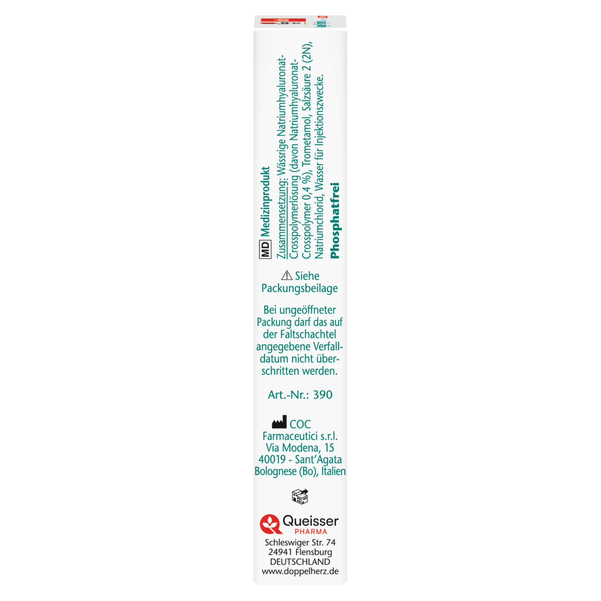 Abbildung der Produktverpackung Doppelherz aktiv Augen-Tropfen Extra Seitenansicht links