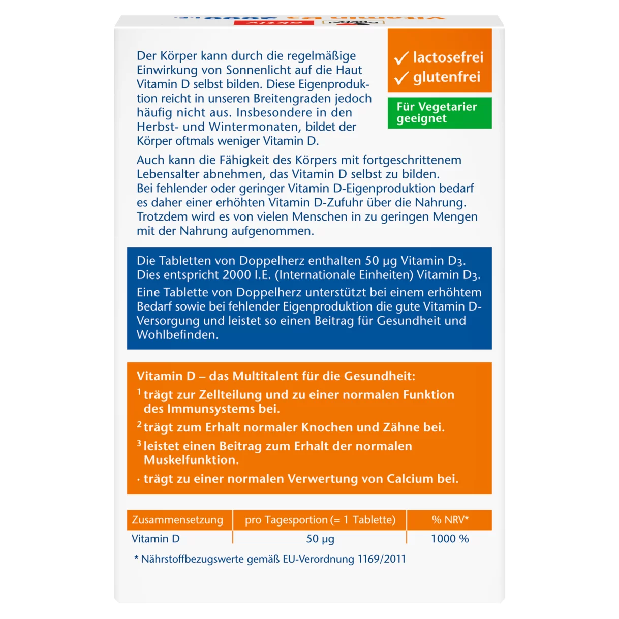 Doppelherz aktiv Vitamin D3 2000 I.E. Rückansicht