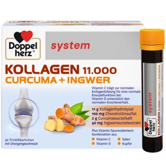 Doppelherz system KOLLAGEN 11.000 CURCUMA + INGWER Frontansicht