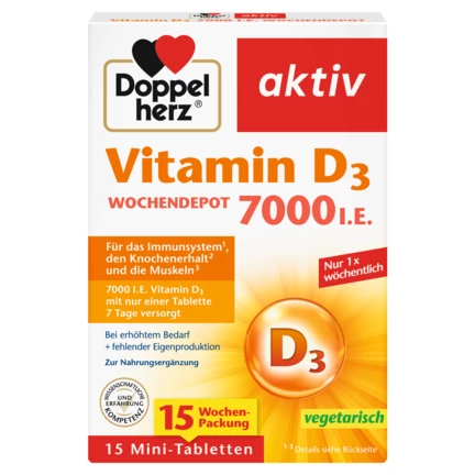 Doppelherz aktiv Vitamin D3 7000 I.E. Frontansicht