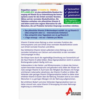 Doppelherz system VITAMIN D3 7000 I.E. PFLANZLICH Rückansicht
