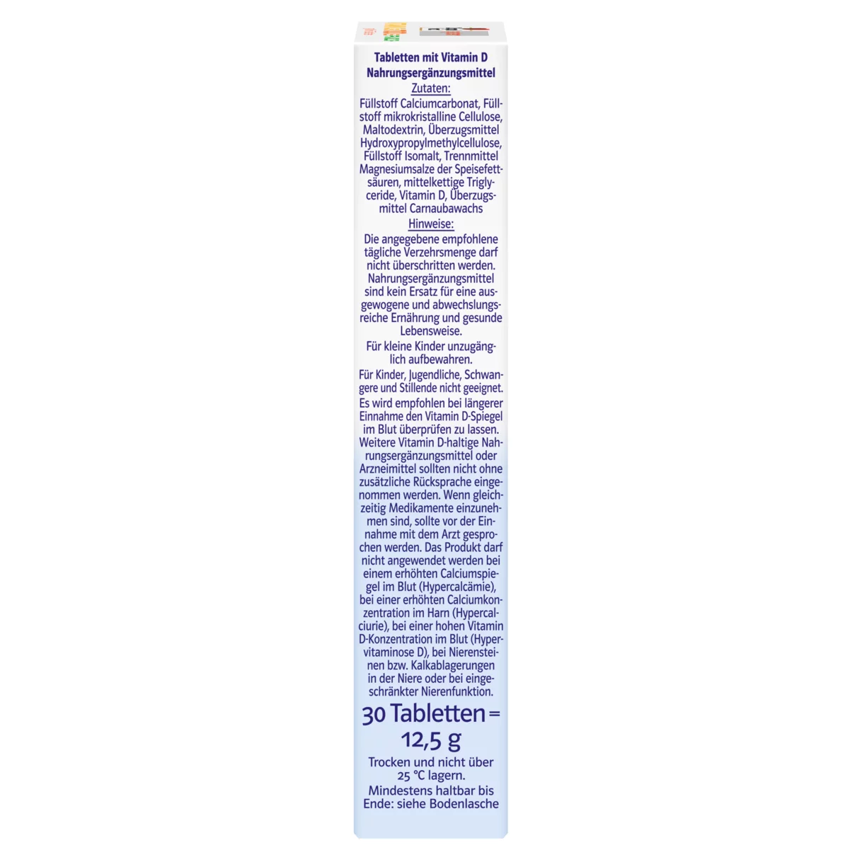 Doppelherz system VITAMIN D3 7000 I.E. PFLANZLICH Seitenansicht rechts
