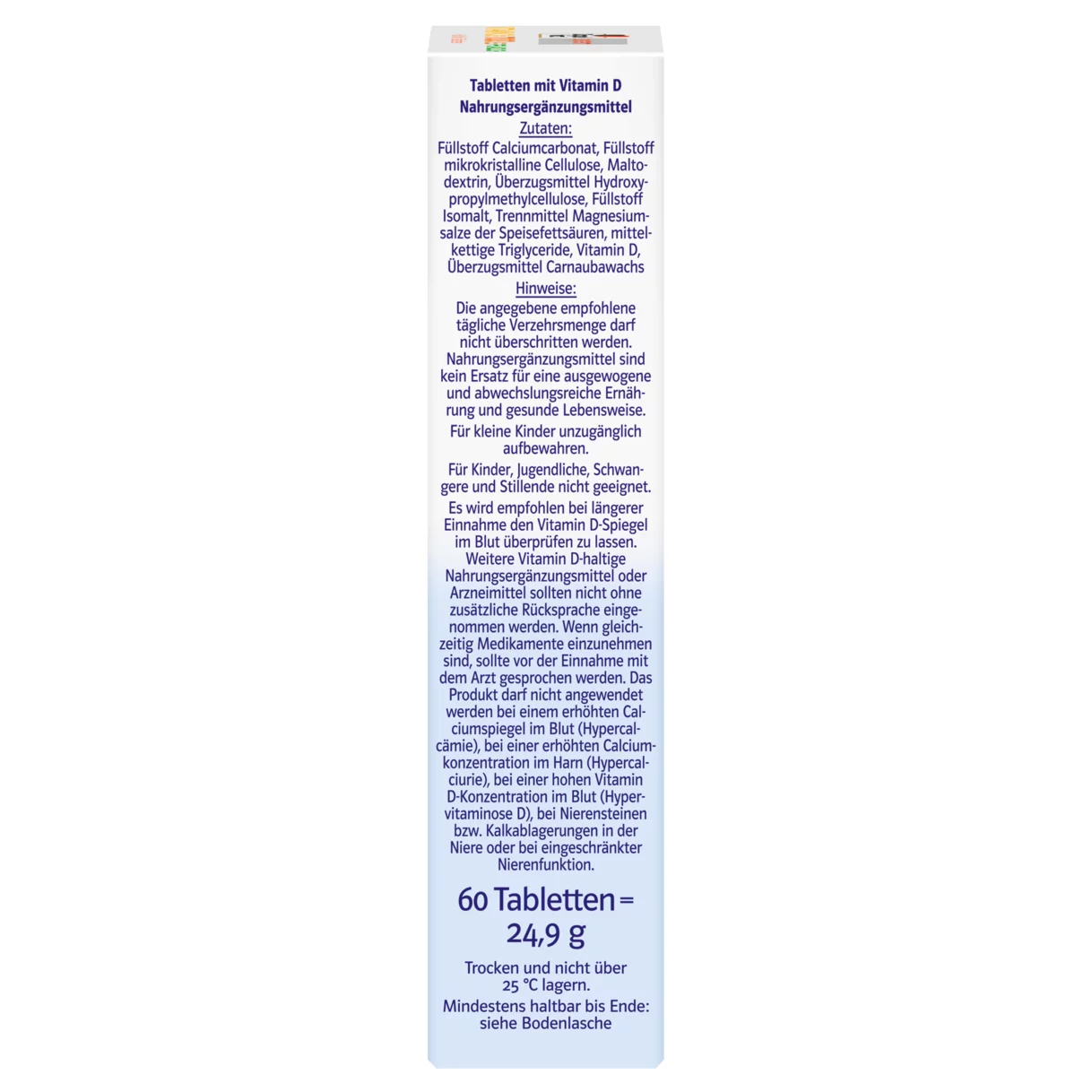 Doppelherz system VITAMIN D3 7000 I.E. PFLANZLICH Seitenansicht rechts
