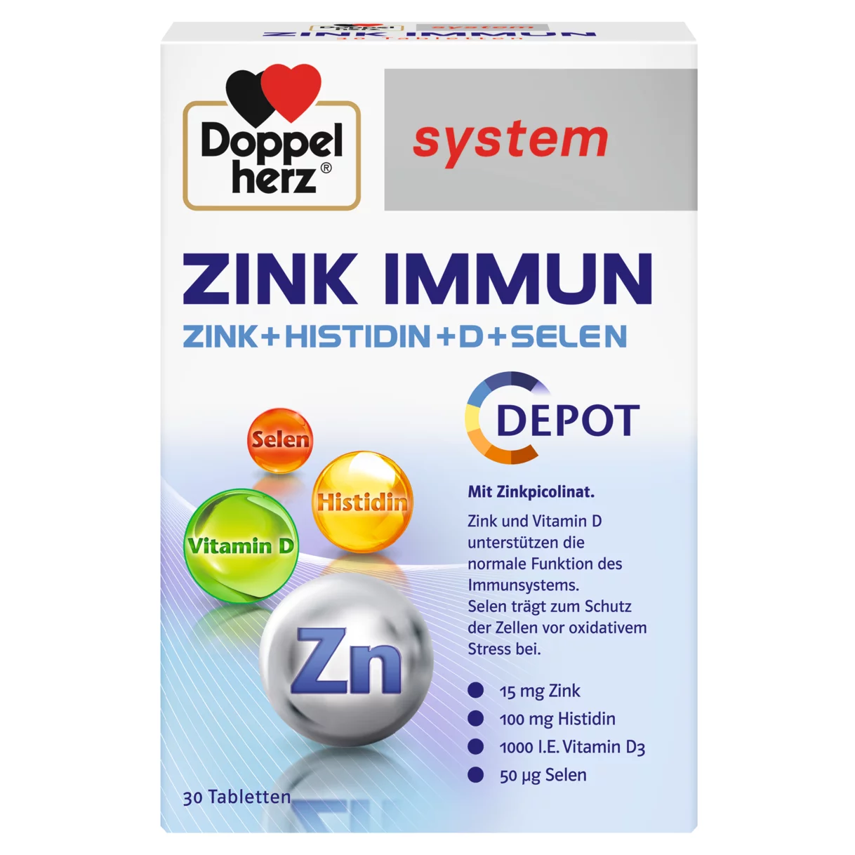 Doppelherz system ZINK IMMUN Frontansicht