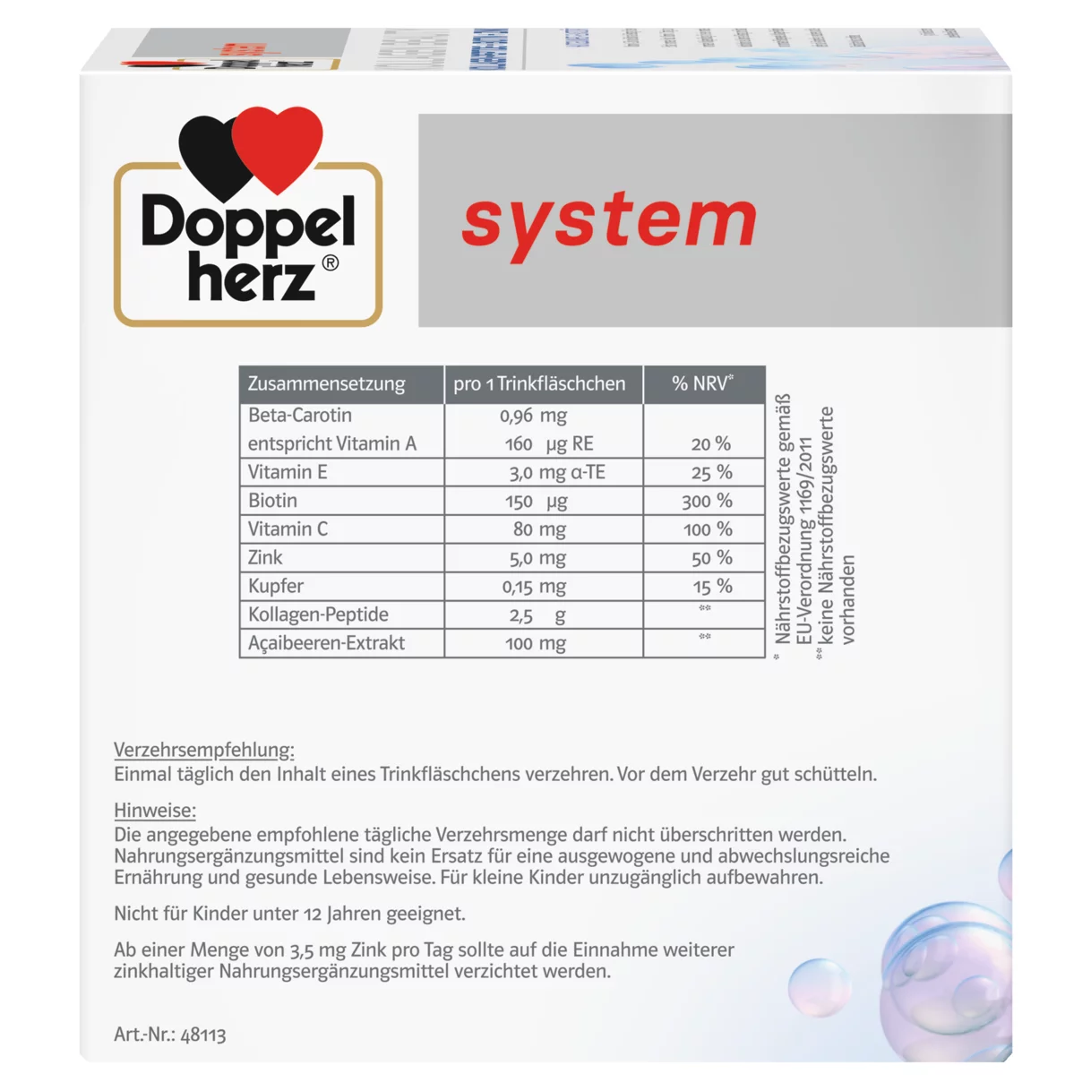 Doppelherz system KOLLAGEN BEAUTY Seitenansicht links