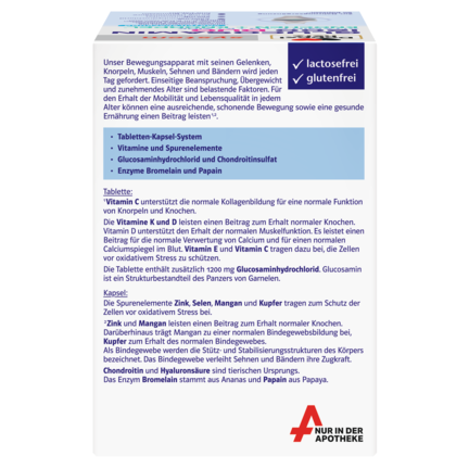 Abbildung der Produktverpackung Doppelherz system GLUCOSAMIN 1200 DUO Rückansicht