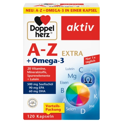 Doppelherz aktiv A-Z + Omega-3 Frontansicht