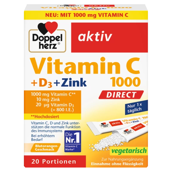 Doppelherz aktiv Vitamin C 1000 DIRECT Frontansicht