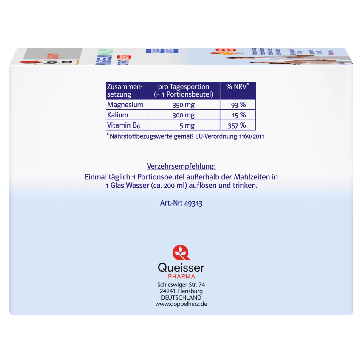 Doppelherz system MAGNESIUM + KALIUM CITRAT Seitenansicht links