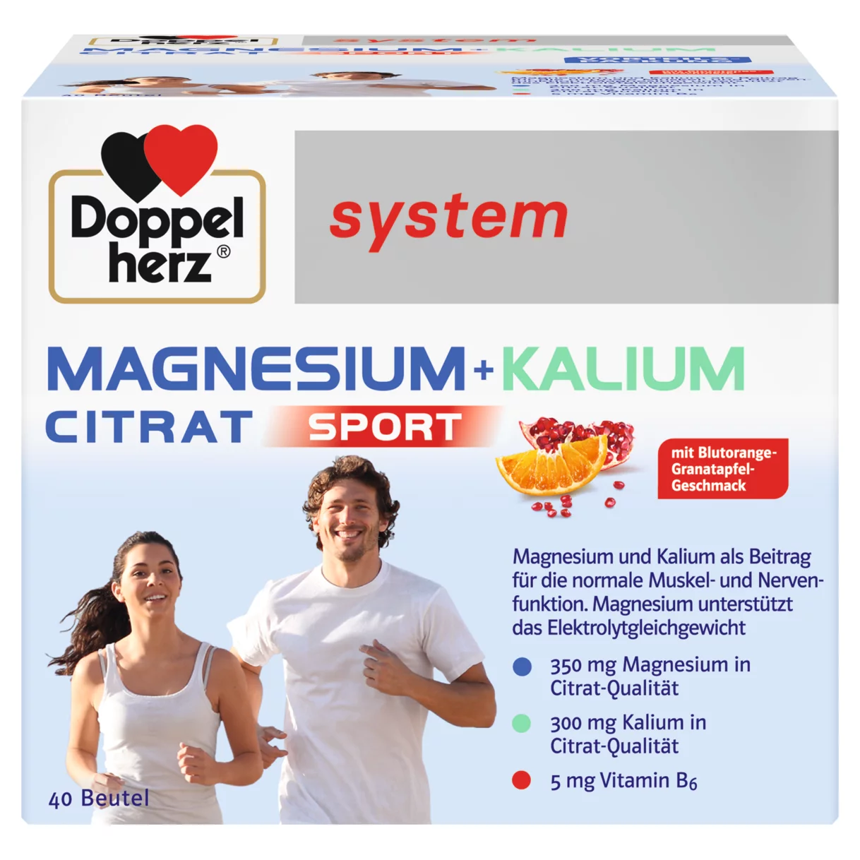 Doppelherz system MAGNESIUM + KALIUM CITRAT Frontansicht