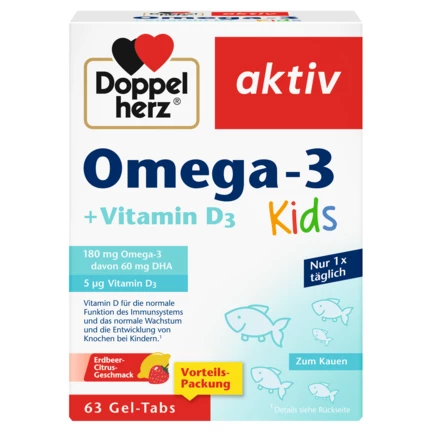 Doppelherz aktiv Omega-3 + Vitamin D3 Kids Frontansicht
