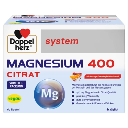 Doppelherz system MAGNESIUM 400 CITRAT Frontansicht
