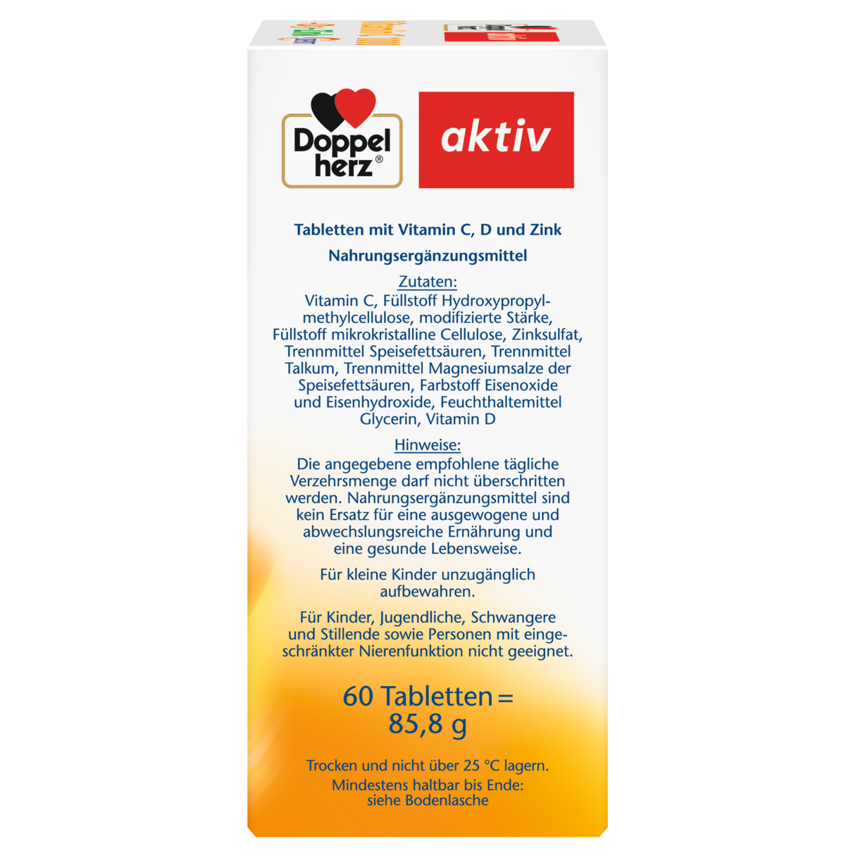 Abbildung der Produktverpackung Doppelherz aktiv Vitamin C 1000 Seitenansicht rechts