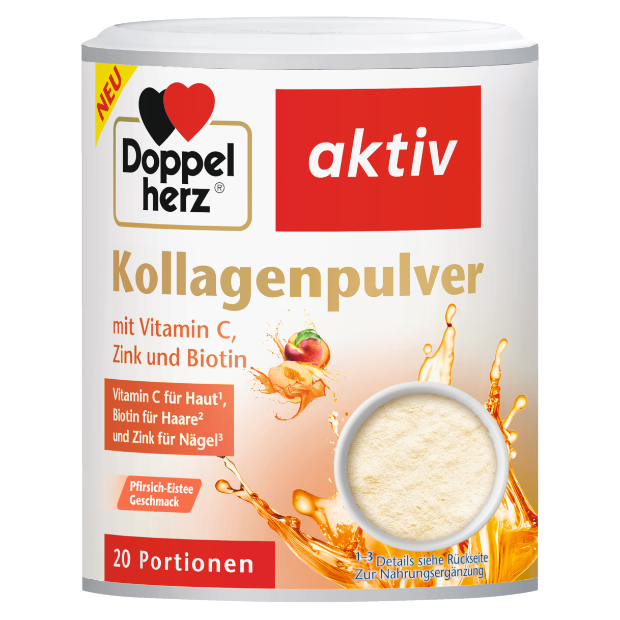 Kollagenpulver Pfirsich-Eistee