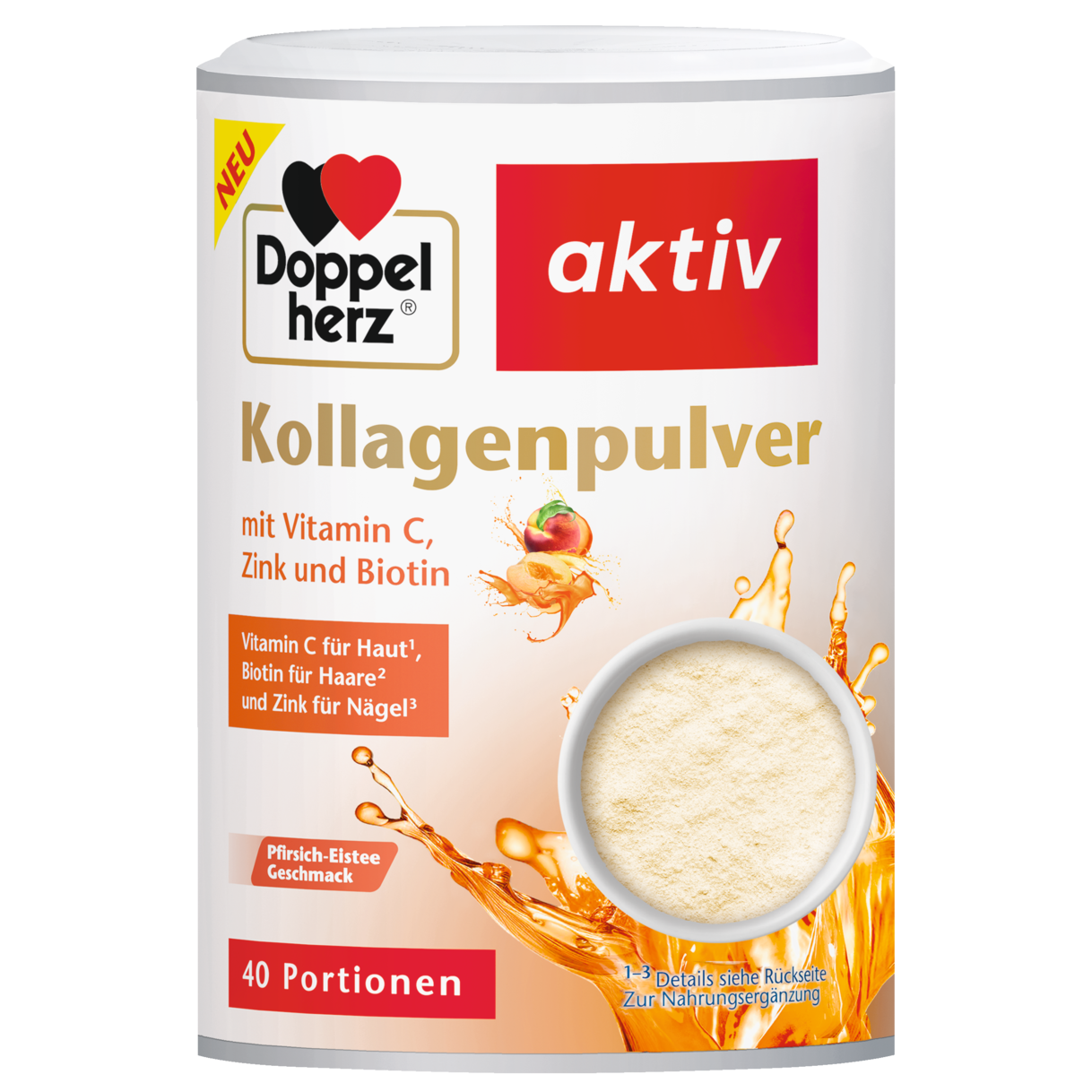 Kollagenpulver Pfirsich-Eistee