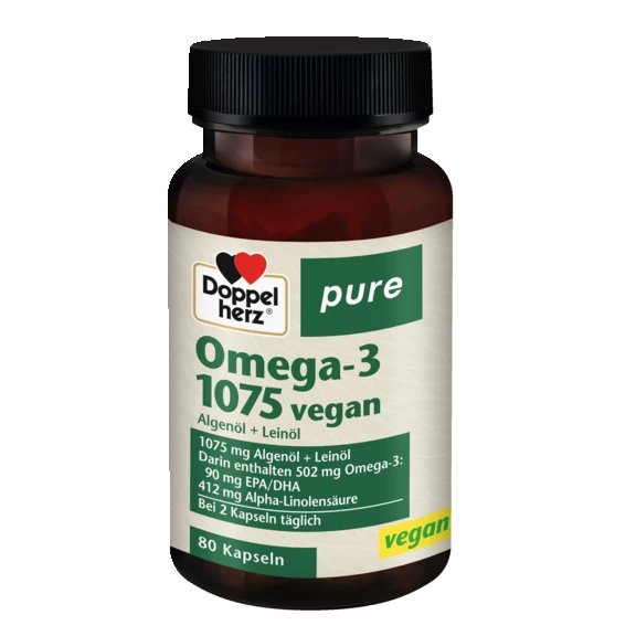 Doppelherz pure Omega-3 1075 vegan Frontansicht