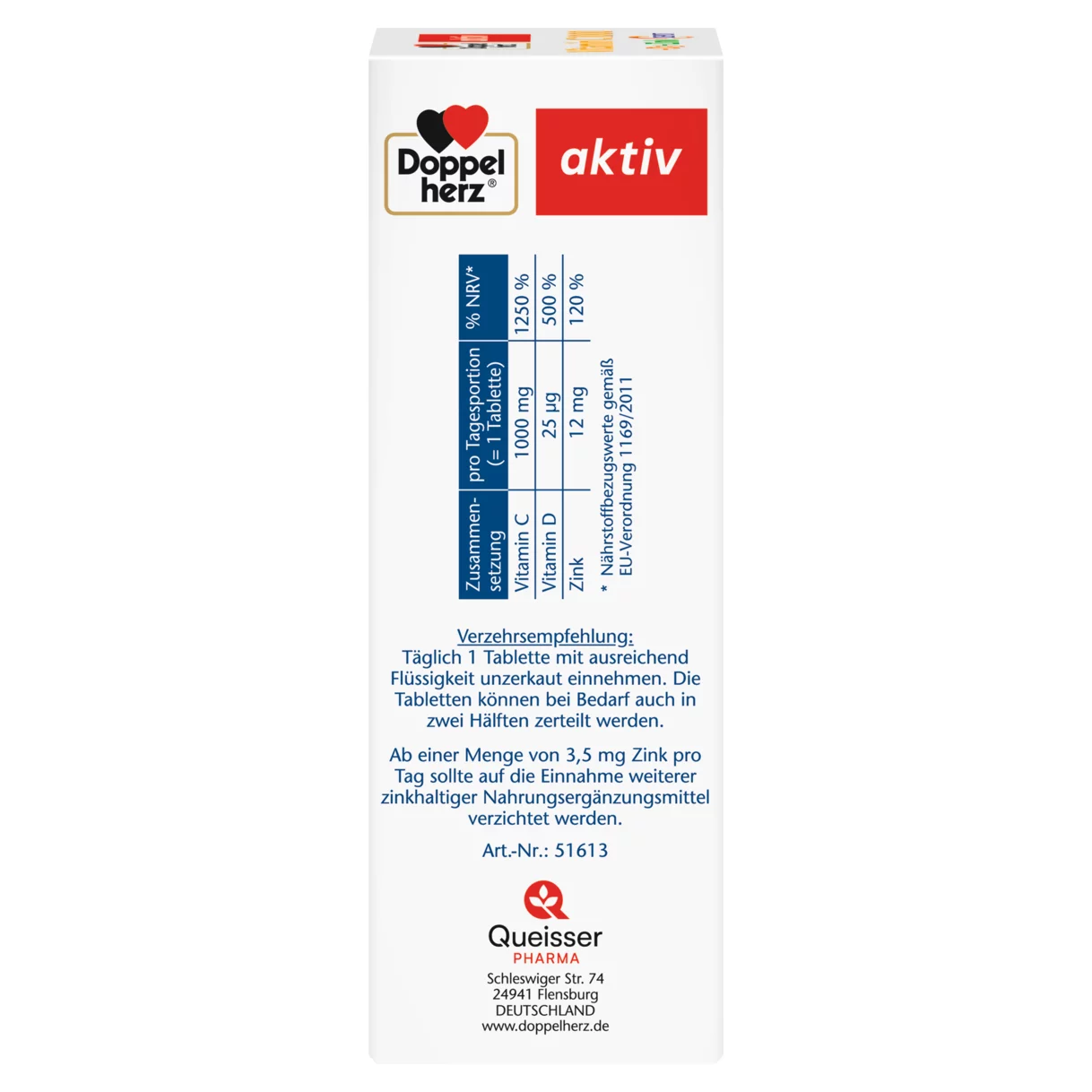Doppelherz aktiv Vitamin C 1000 Seitenansicht links