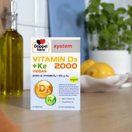 Doppelherz Vitamin D3 2000 + K2 in der Küche