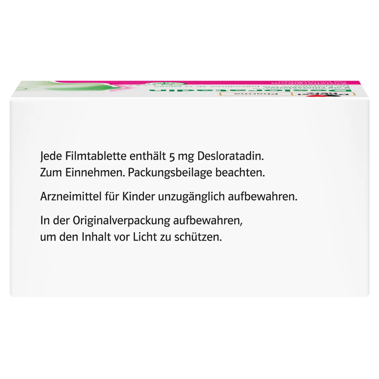 DoppelherzPharma Desloratadin DoppelherzPharma 5 mg Filmtabletten Seitenansicht links