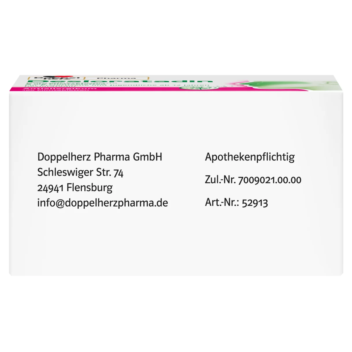 DoppelherzPharma Desloratadin DoppelherzPharma 5 mg Filmtabletten Seitenansicht rechts