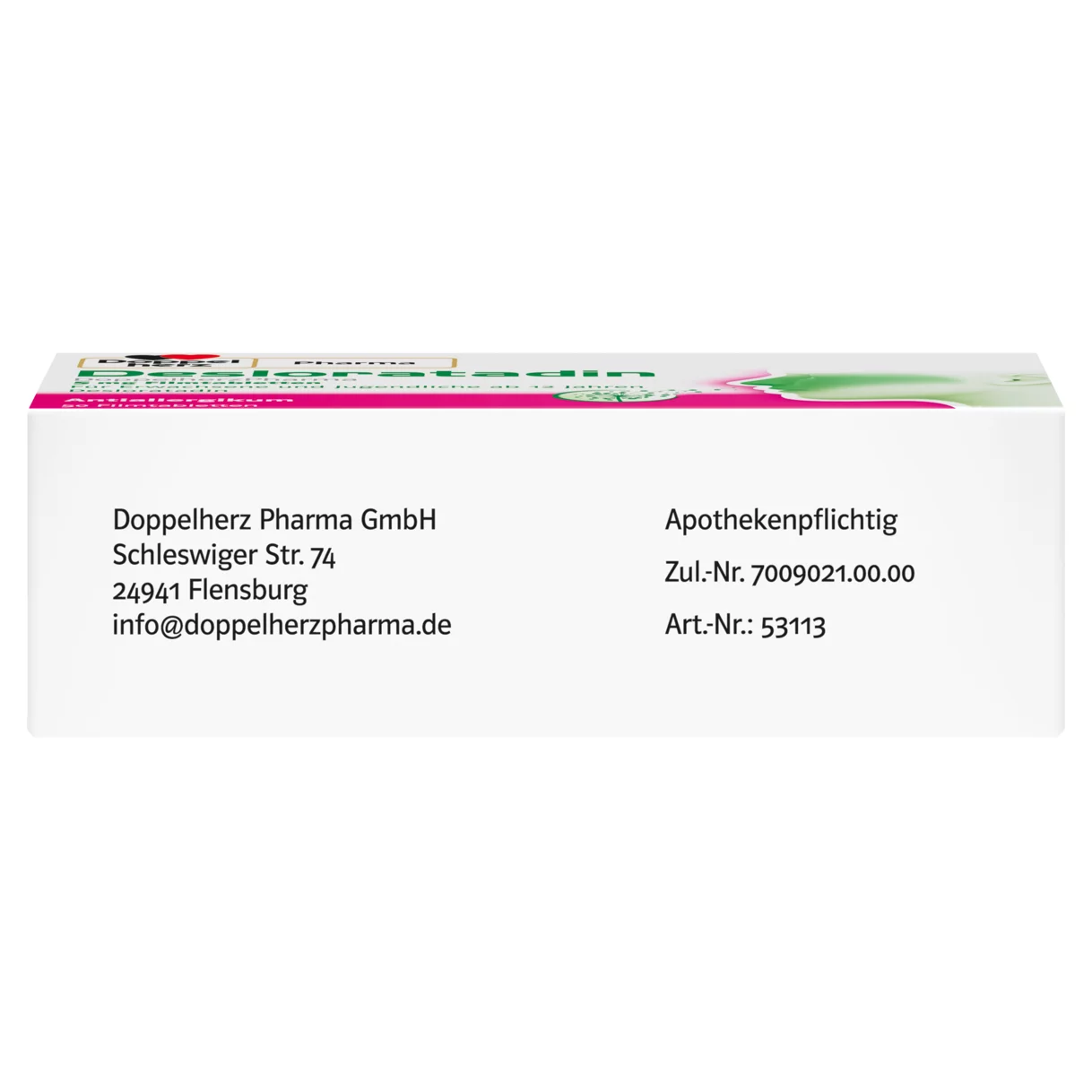 DoppelherzPharma Desloratadin DoppelherzPharma 5 mg Filmtabletten Seitenansicht rechts