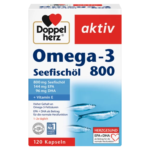 Doppelherz aktiv Omega-3 Seefischöl 800 Frontansicht