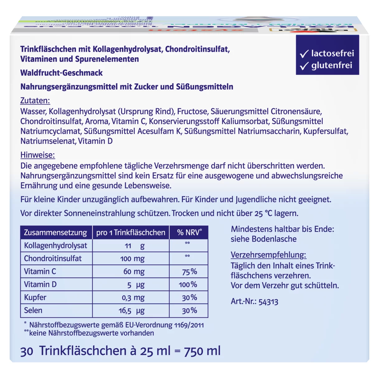 Doppelherz system KOLLAGEN 11.000 PLUS Rückansicht