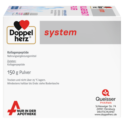 Abbildung der Produktverpackung Doppelherz system KOLLAGEN BEAUTY PULVER Seitenansicht rechts