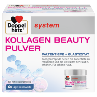 Abbildung der Produktverpackung Doppelherz system KOLLAGEN BEAUTY PULVER Frontansicht