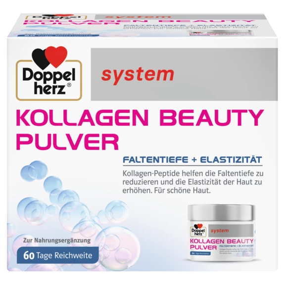 Abbildung der Produktverpackung Doppelherz system KOLLAGEN BEAUTY PULVER Frontansicht