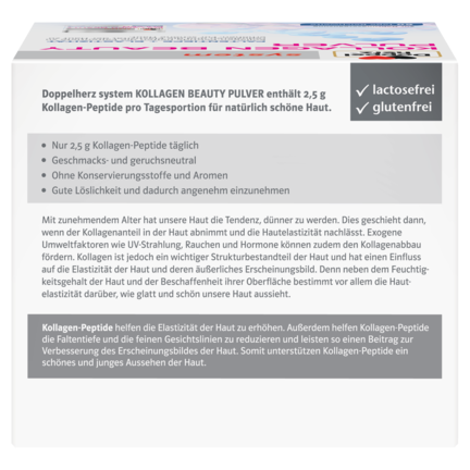 Abbildung der Produktverpackung Doppelherz system KOLLAGEN BEAUTY PULVER Rückansicht