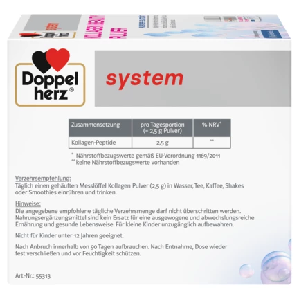 Doppelherz system KOLLAGEN BEAUTY PULVER Seitenansicht links
