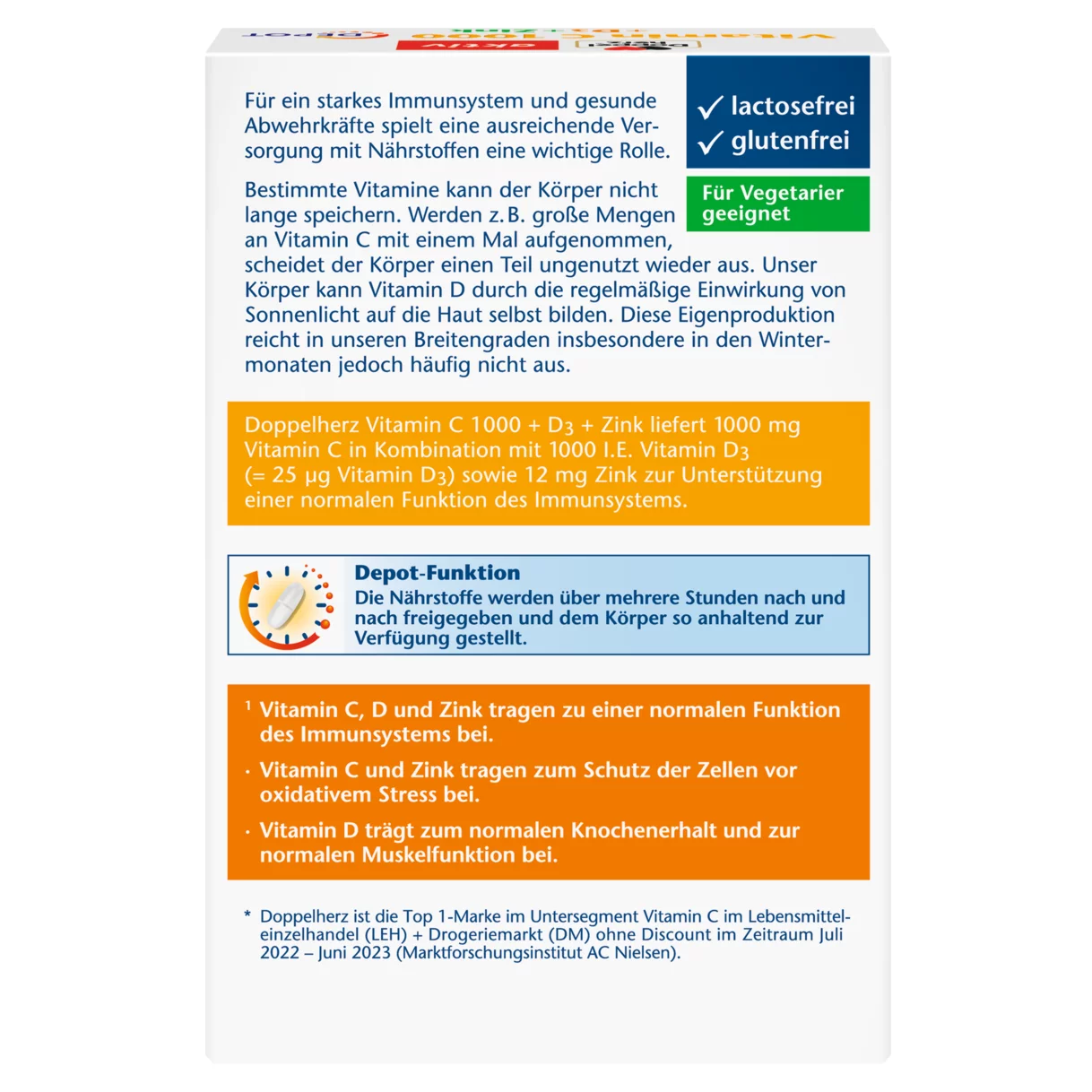 Doppelherz aktiv Vitamin C 1000 Rückansicht