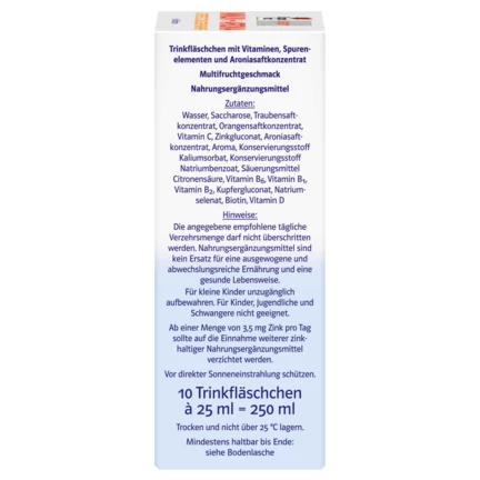 Abbildung der Produktverpackung Doppelherz system IMMUN + ARONIA Seitenansicht rechts