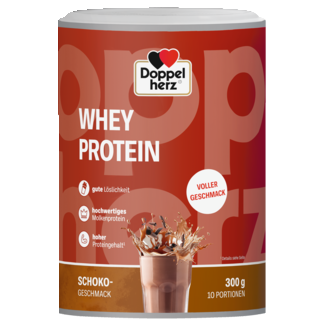 Abbildung der Produktverpackung null Doppelherz WHEY PROTEIN Schoko Frontansicht