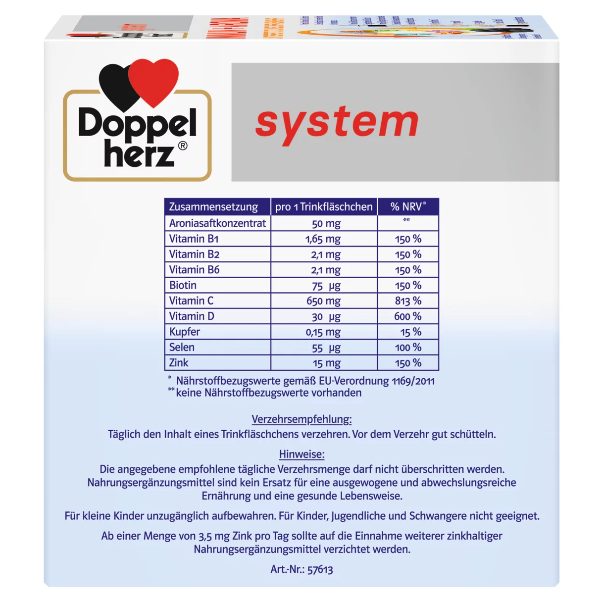 Doppelherz system IMMUN + ARONIA Seitenansicht links