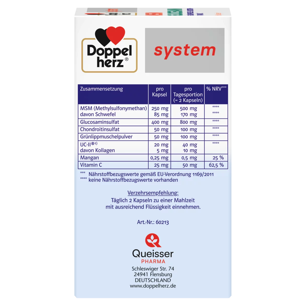 Doppelherz system MSM Glucosamin Seitenansicht links