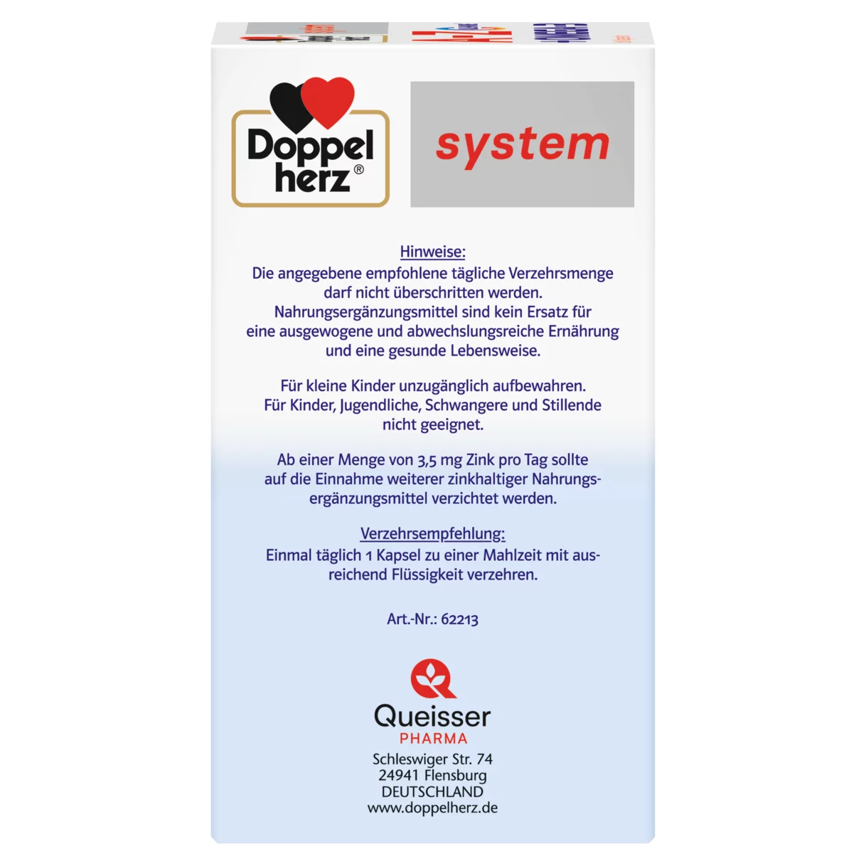 Doppelherz system A-Z + OMEGA-3 Seitenansicht links