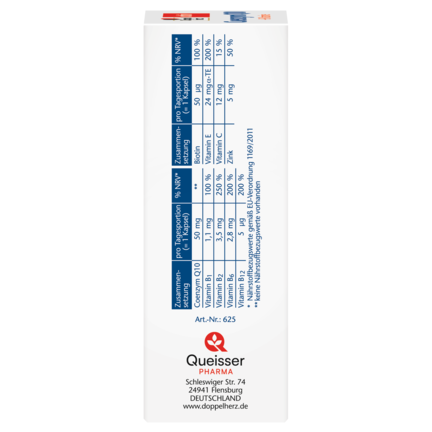 Abbildung der Produktverpackung Doppelherz aktiv Coenzym Q10 Seitenansicht links