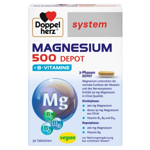 Doppelherz system MAGNESIUM 500 DEPOT Frontansicht