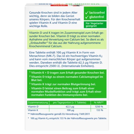 Doppelherz aktiv Vitamin K2 + D3 2500 I.E. Rückansicht