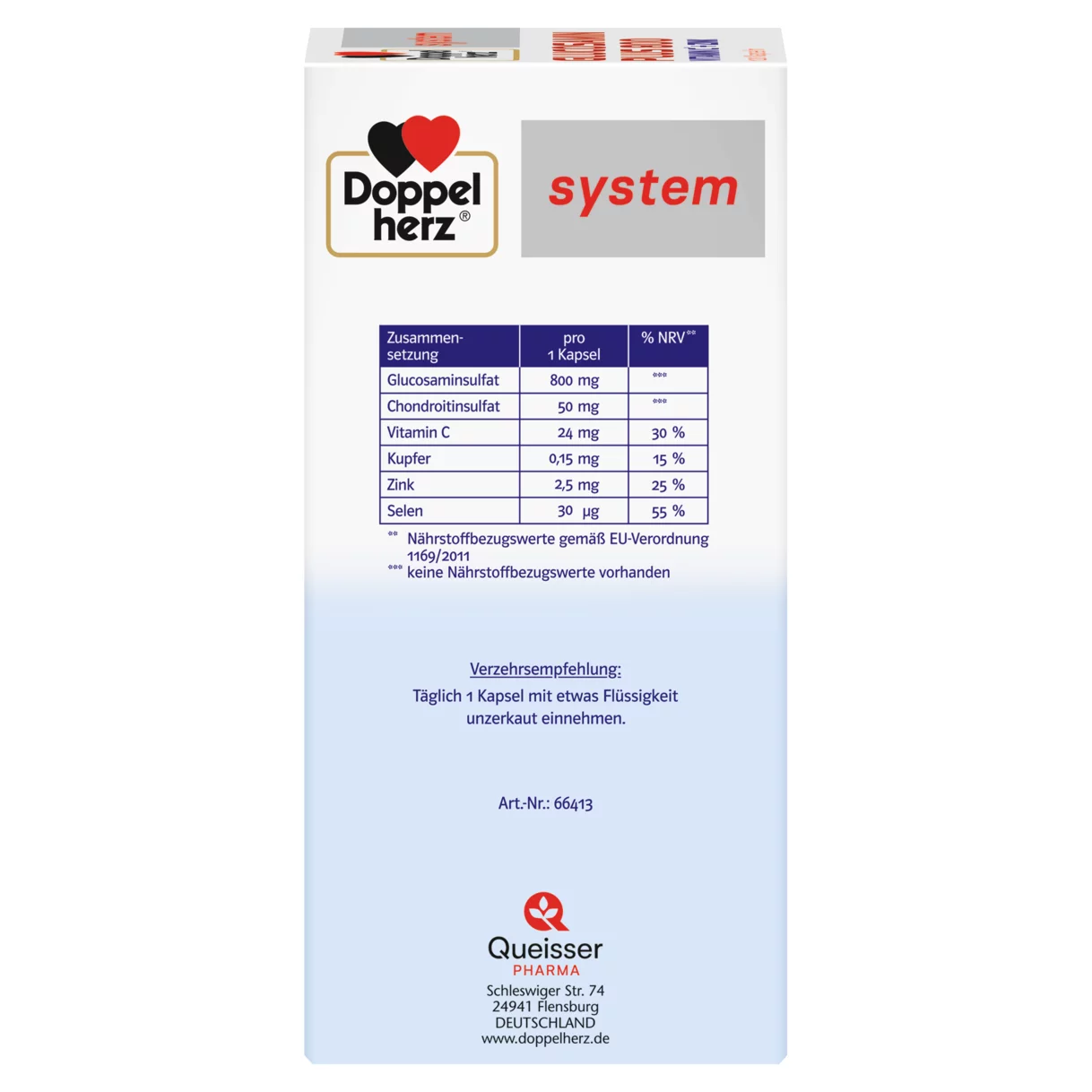 Doppelherz system GLUCOSAMIN PLUS 800 Seitenansicht links