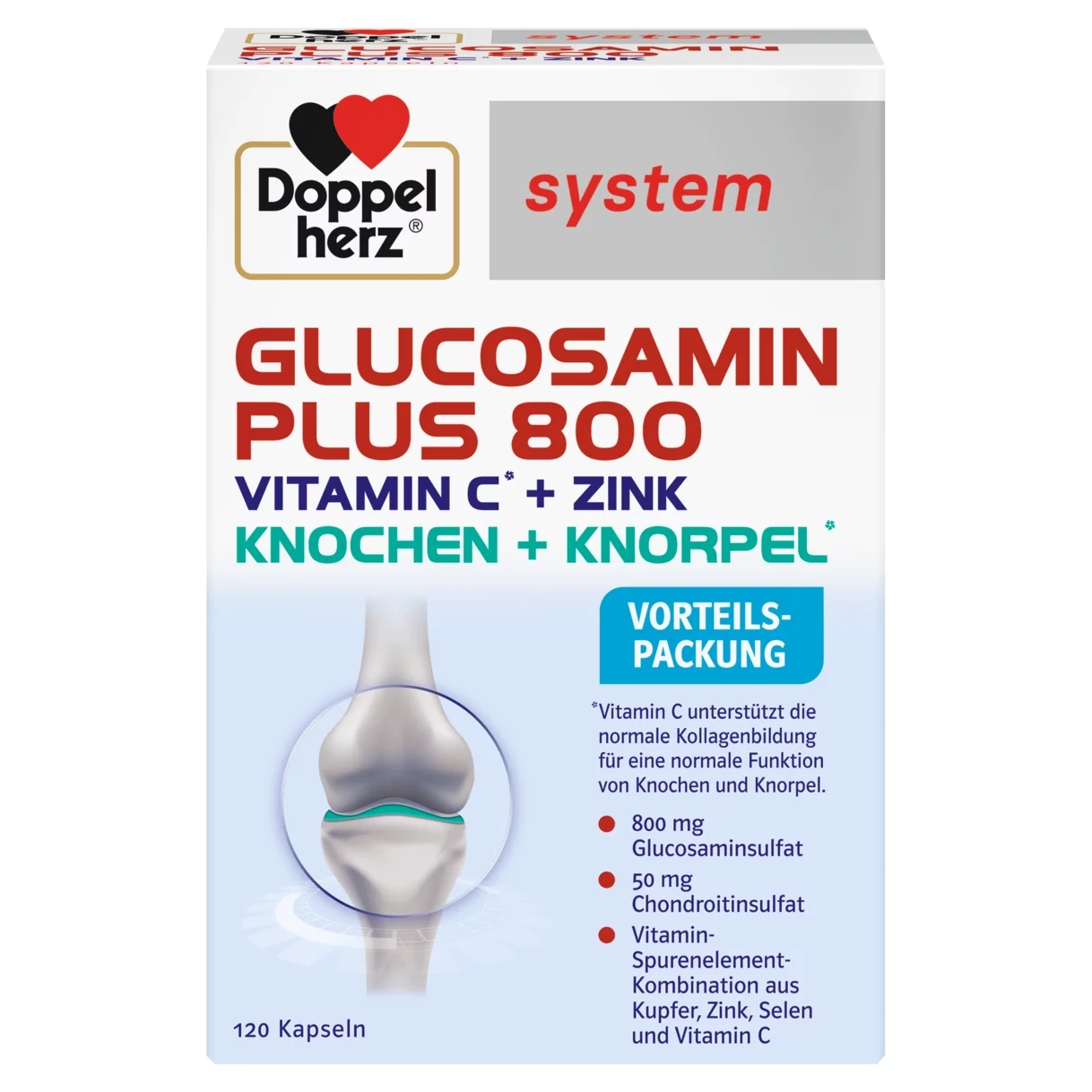 Doppelherz system GLUCOSAMIN PLUS 800 Frontansicht