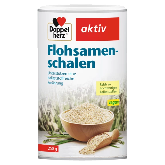 Doppelherz aktiv Flohsamenschalen Frontansicht